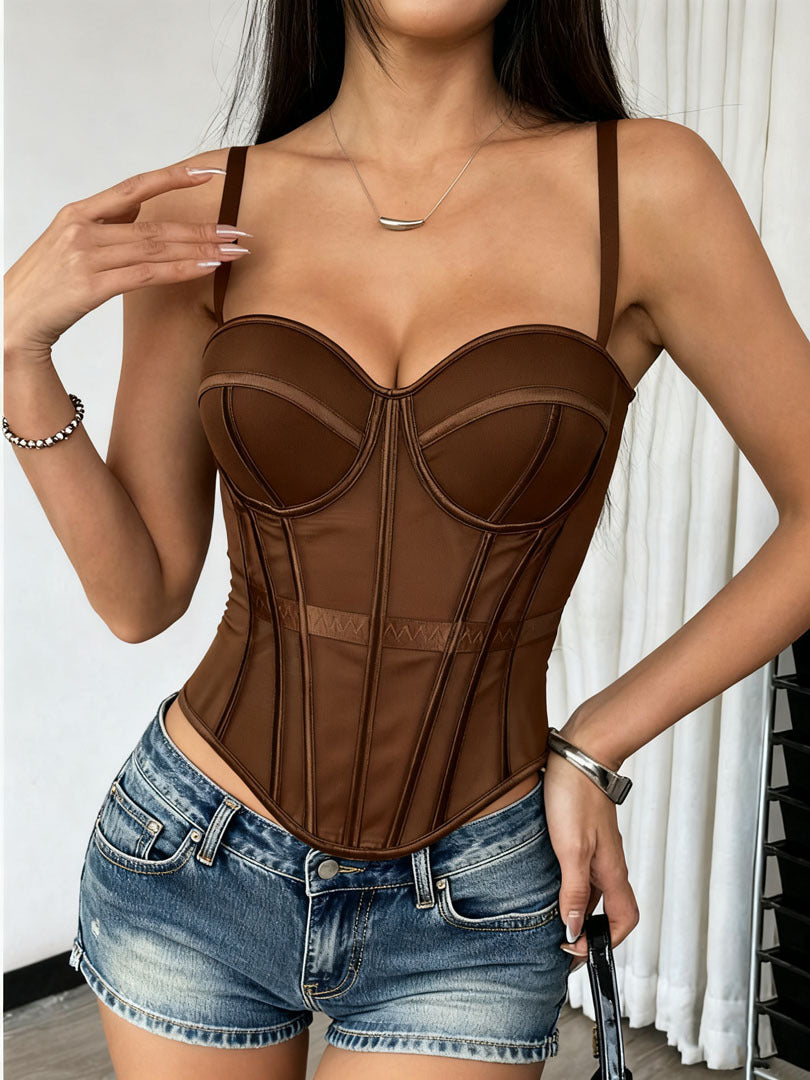 Structured Mesh Bustier Top