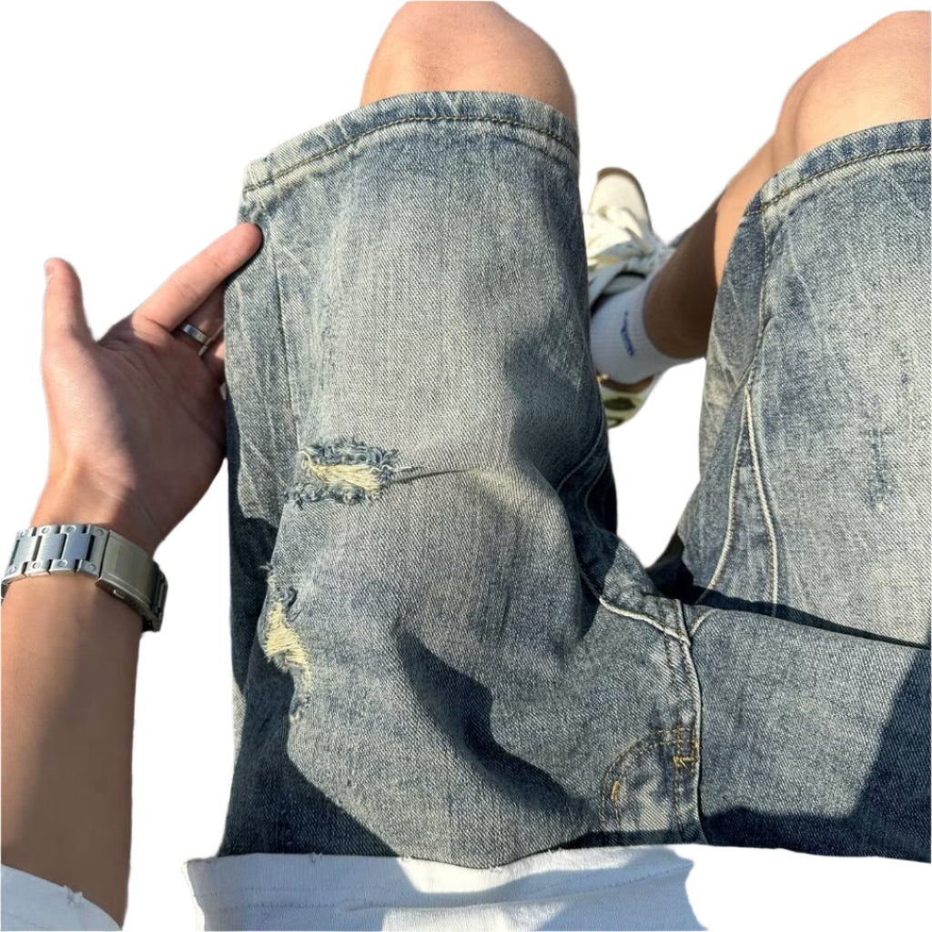 Distressed Denim Shorts