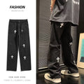 Hong Kong Style Men's Wide-Leg Casual Pants