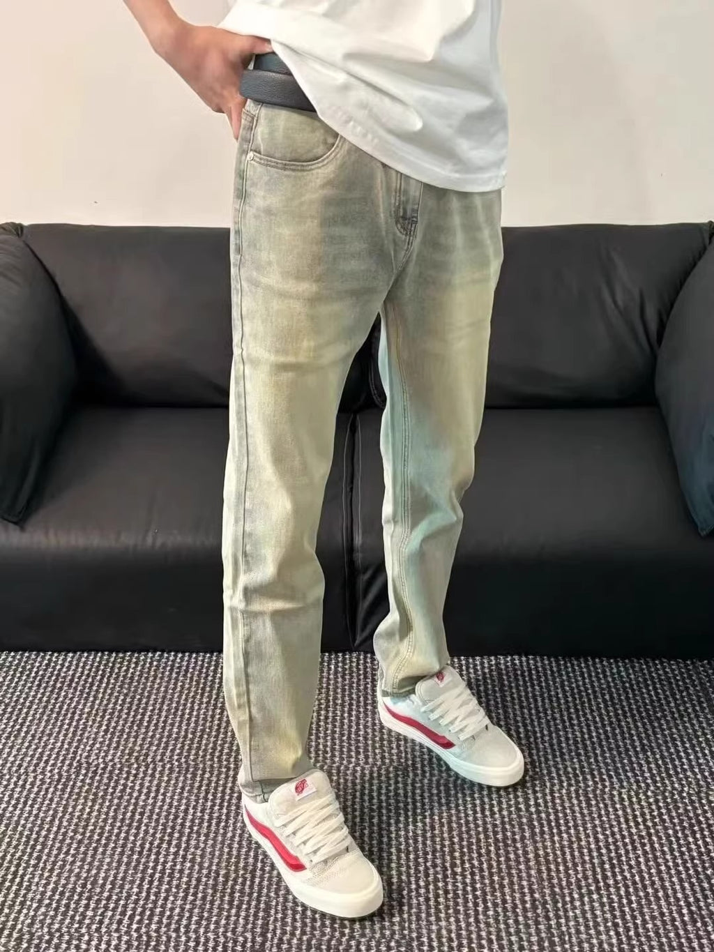 Distressed Slim-Fit Jeans