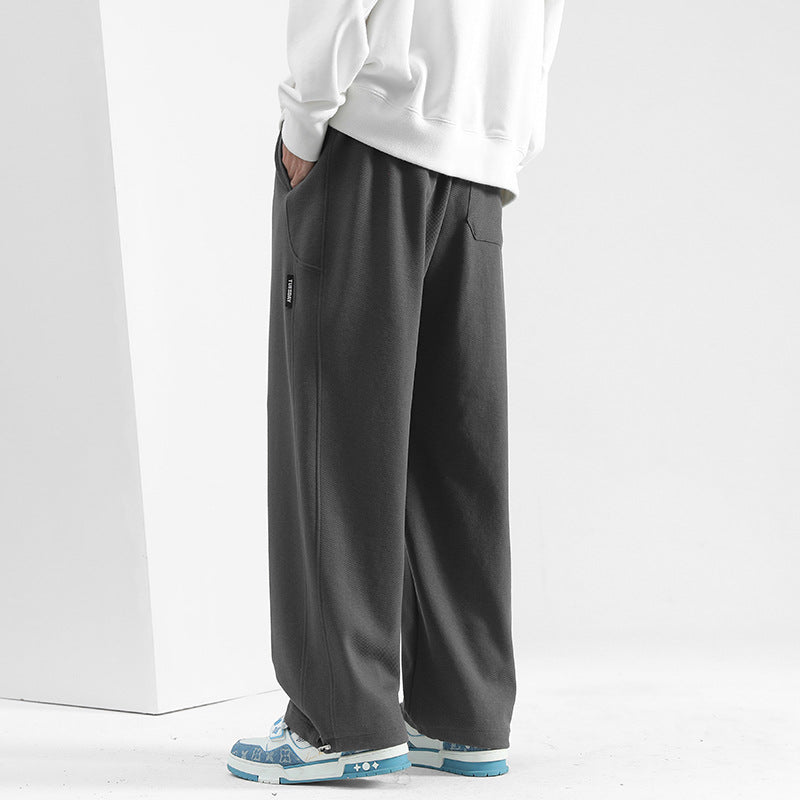 Loose-Fit Drawstring Straight-Leg Trousers