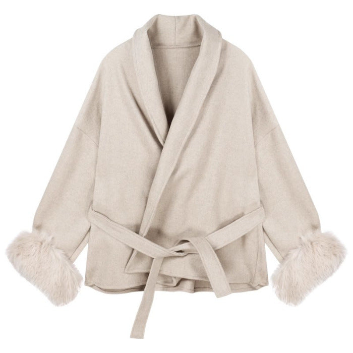 Faux Fur Trim Coat