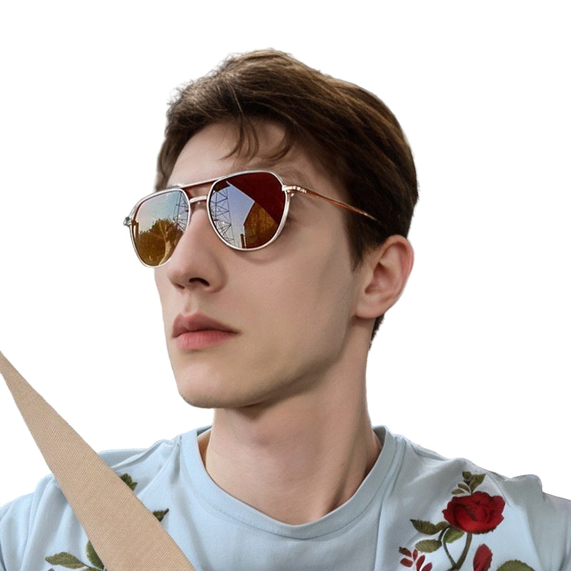 Aviator-Style Retro Metal Sunglasses