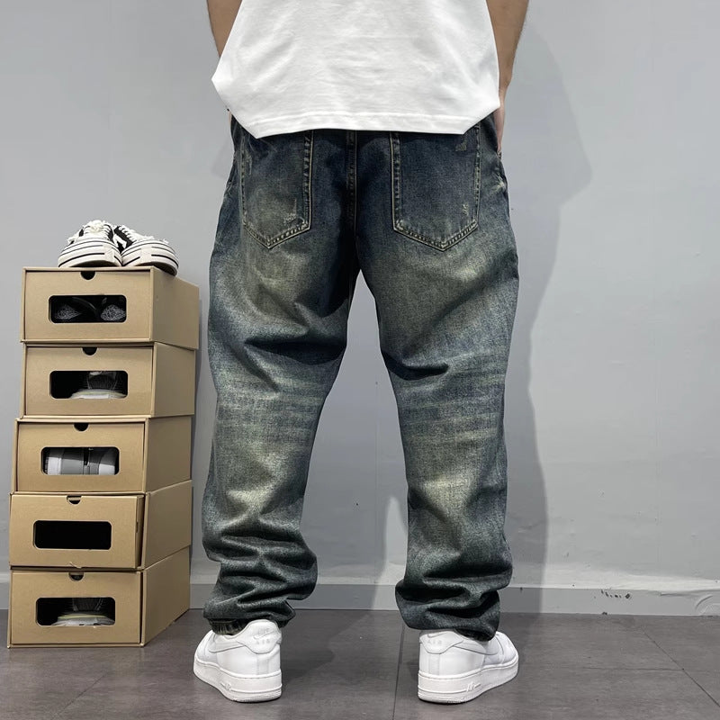 Vintage Patchwork Straight-Leg Jeans