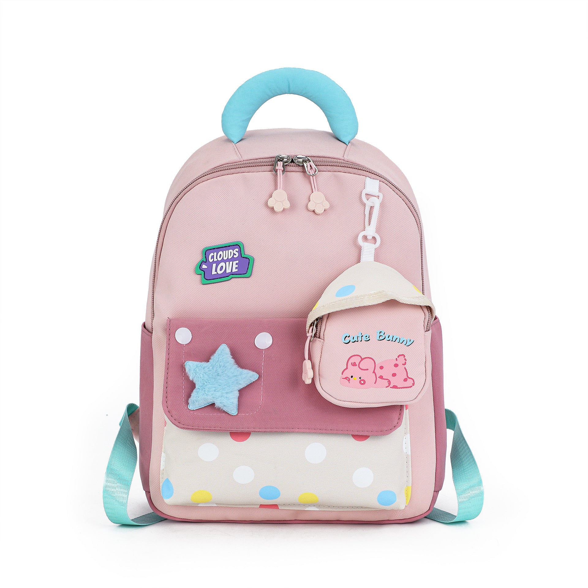 Playful Dot Pattern Backpack With Mini Pouch  ages 3-5