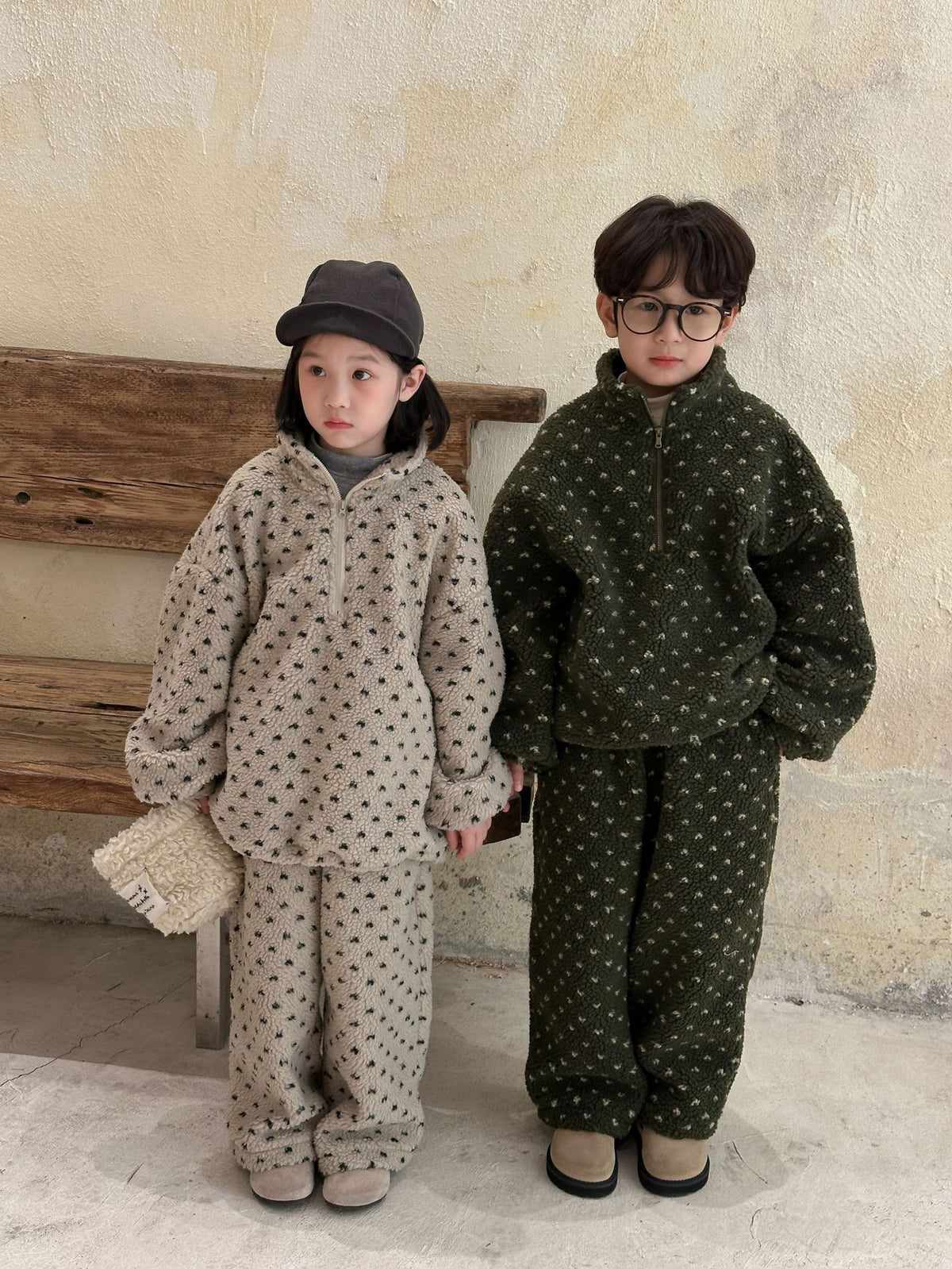 Kids' Plush Zip-Up Fleece Set
