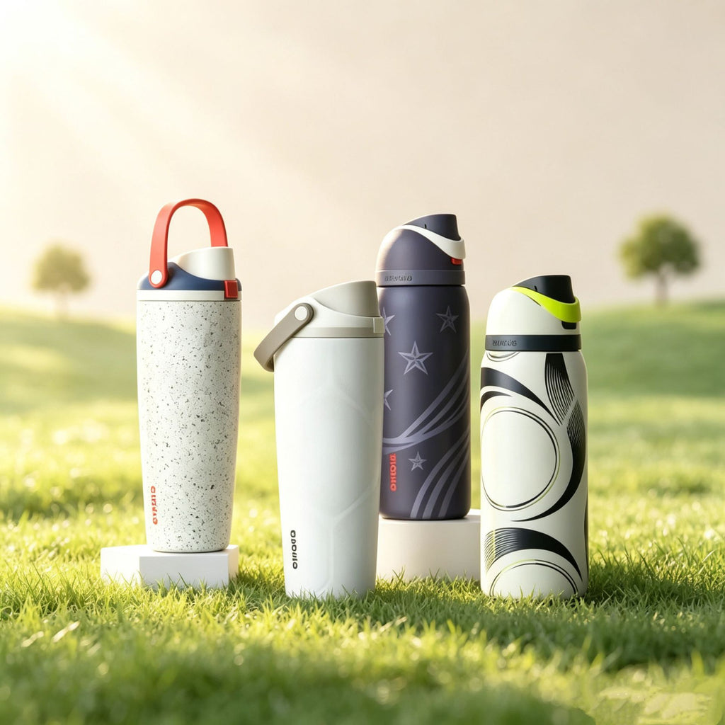 30oz Printed Insulated Water Bottle with Straw
