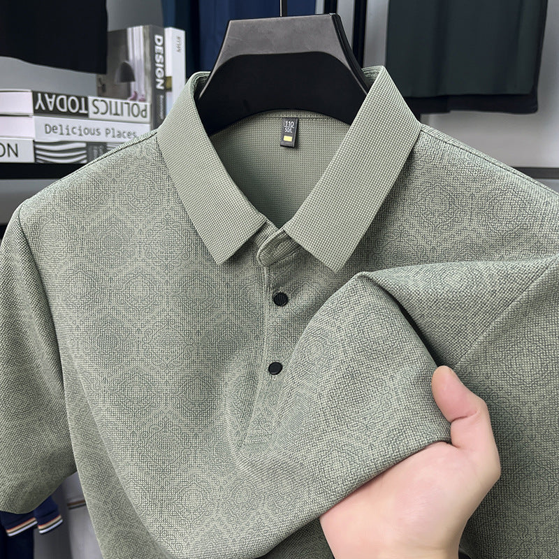 Waffle Knit Geometric Polo