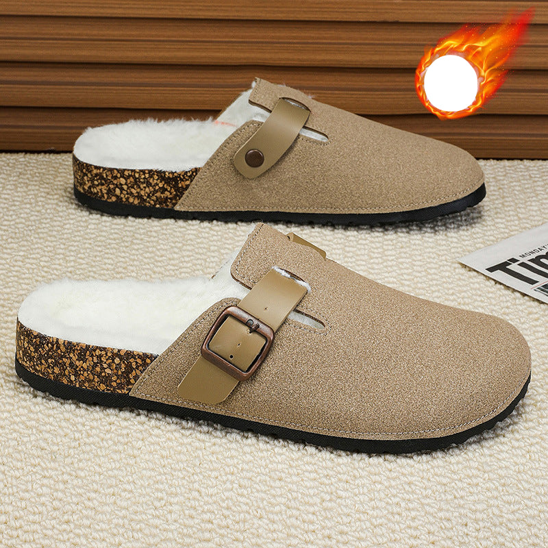 Premium Suede Buckle Mules