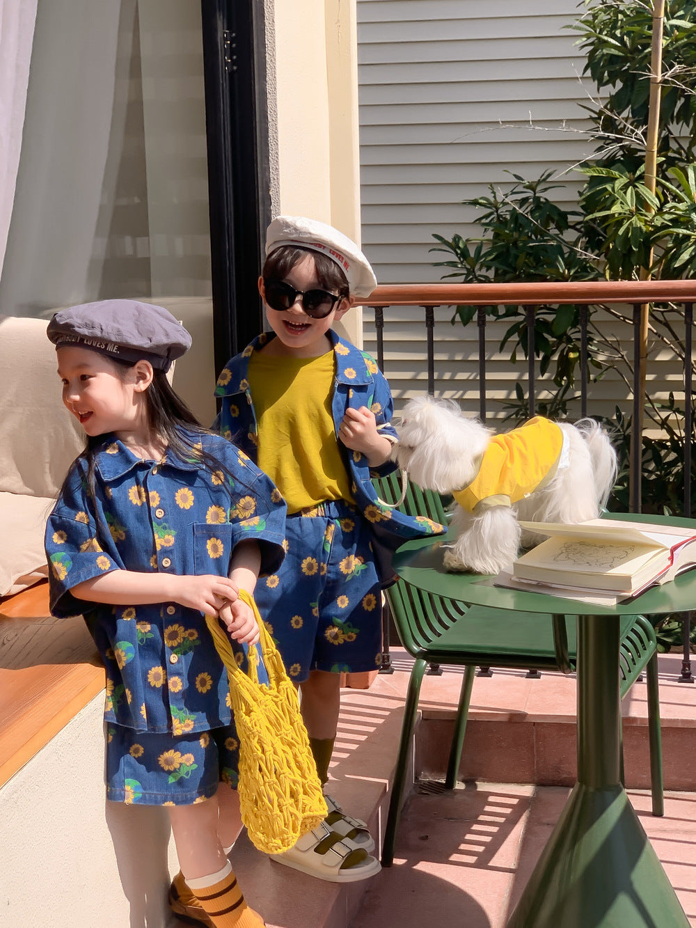 Kids' Denim T-Shirt and Shorts Set