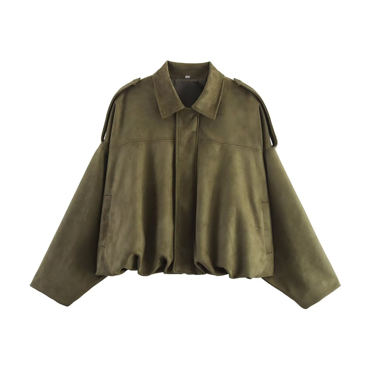 Faux Suede Casual Bomber Jacket