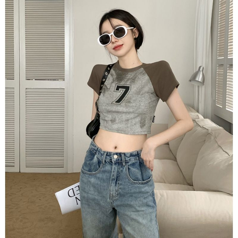 Vintage-Inspired Ringer Crop Top