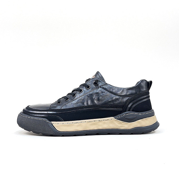 Premium Top-Grain Leather Casual Sneakers