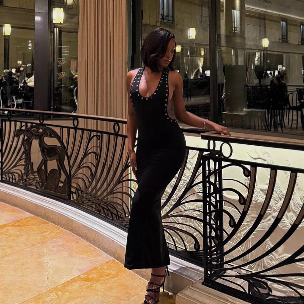 Embellished Cutout Midi Dress