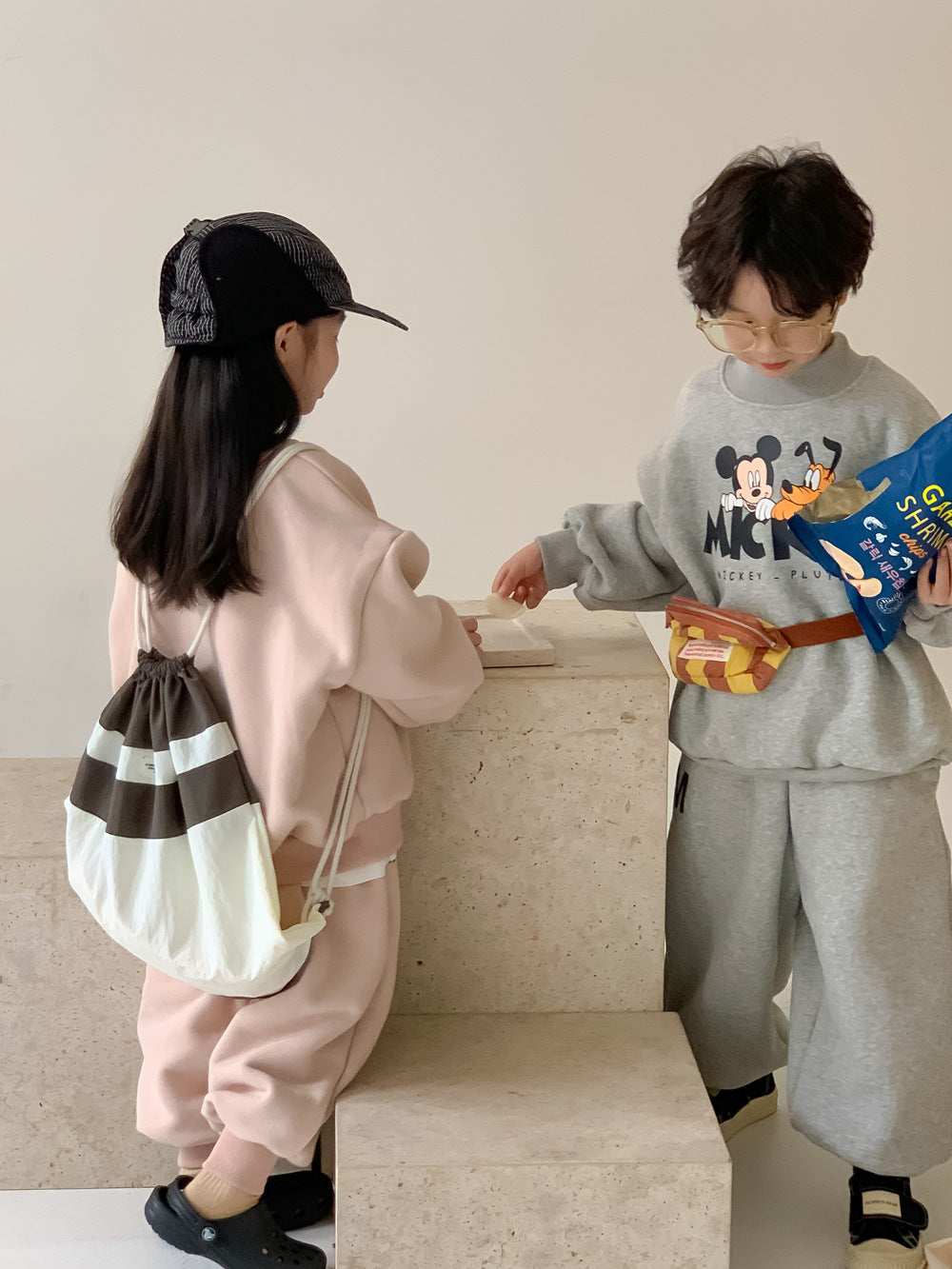 Kids' Cartoon Sweatshirt Two-Piece Set