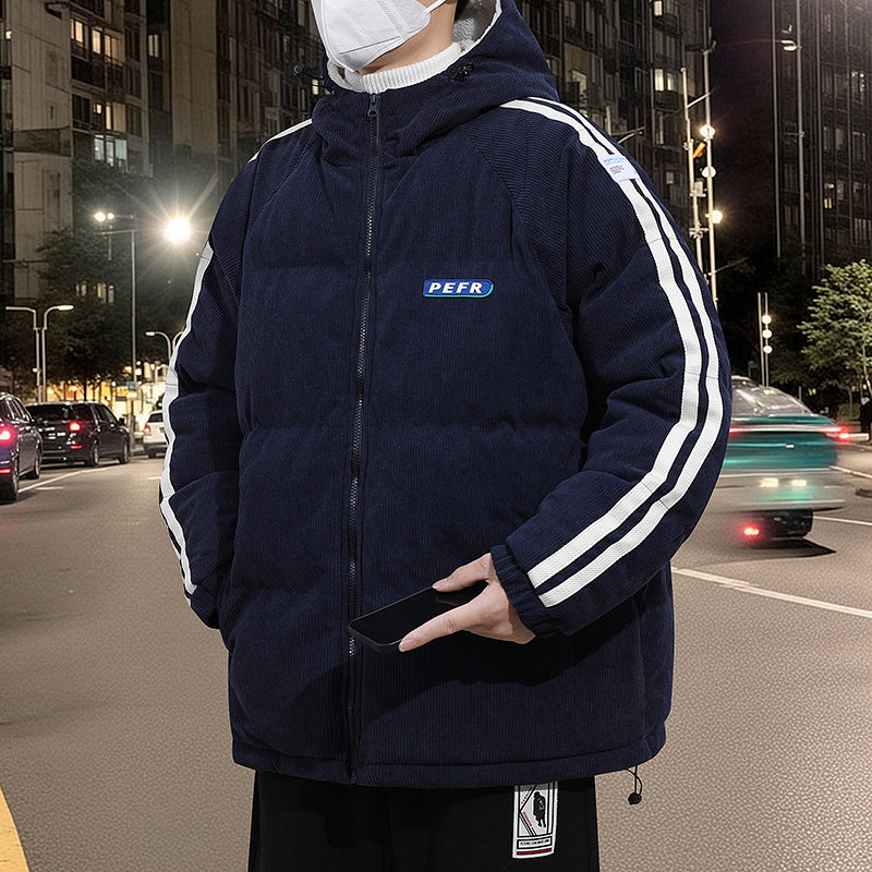 Striped Corduroy Puffer Jacket