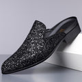 Cross-border plus-size men's beanie shoes, British style slip-ons, casual loafers, trendy sequins, sandals, one dropship