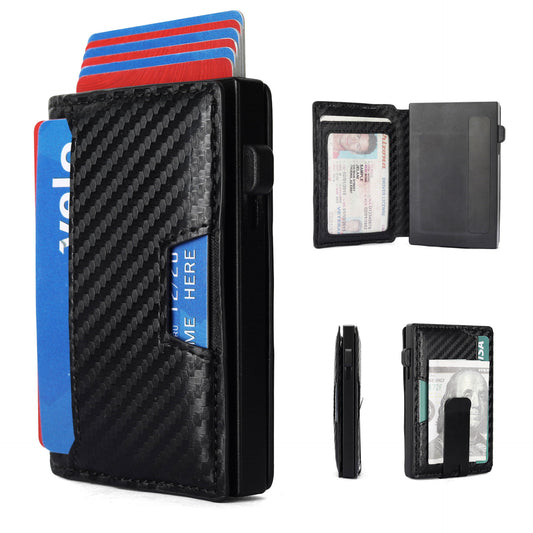 Amazon's new bi-fold multi-function credit card wallet RFID anti-theft swipe business multi-function men's wallet