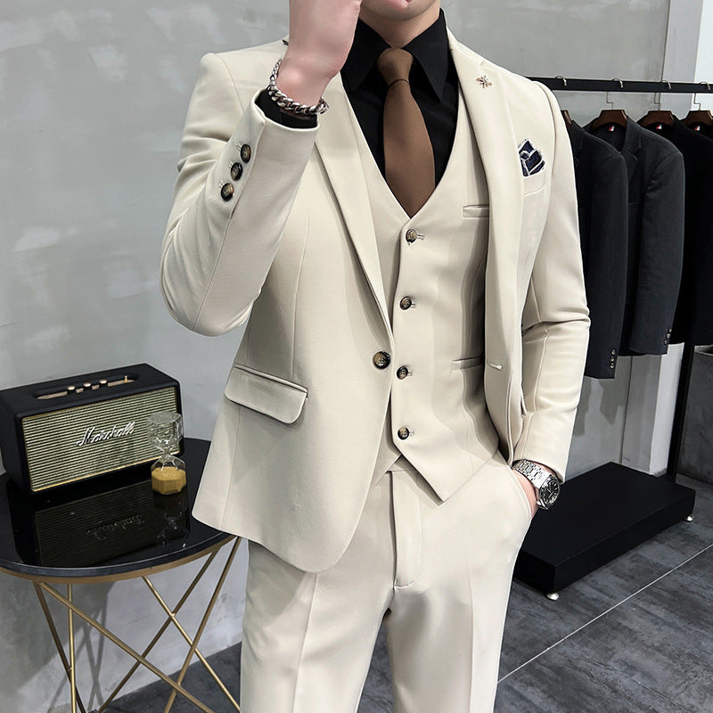 Modern Slim-Fit Three-Piece Suit