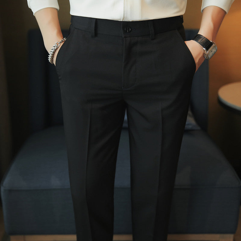 Adjustable-Waist Slim Fit Tailored Trousers