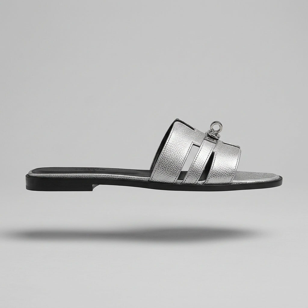 Lock-Buckle Slide Sandals