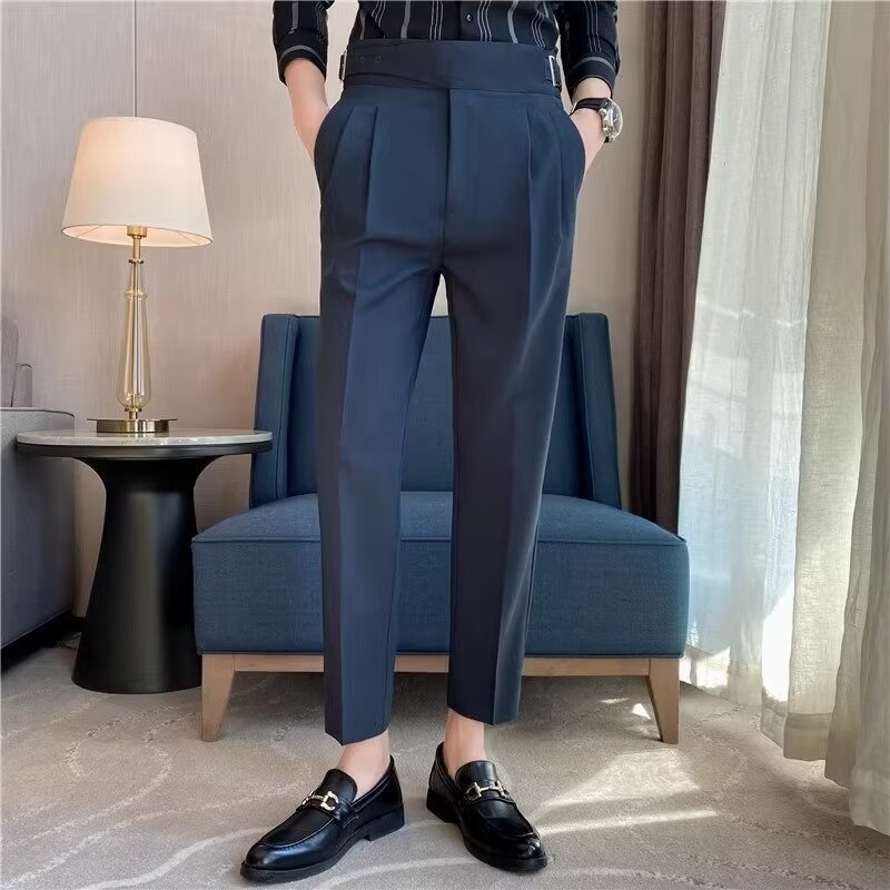 Neapolitan High-Waist Slim Sartorial Trousers