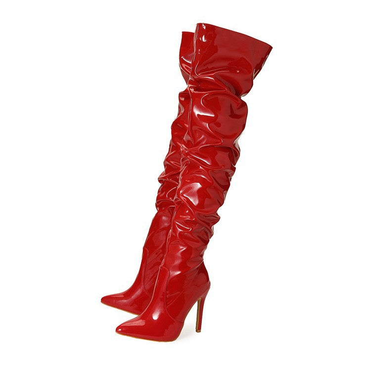 Pointed-Toe Stiletto Tall Boots