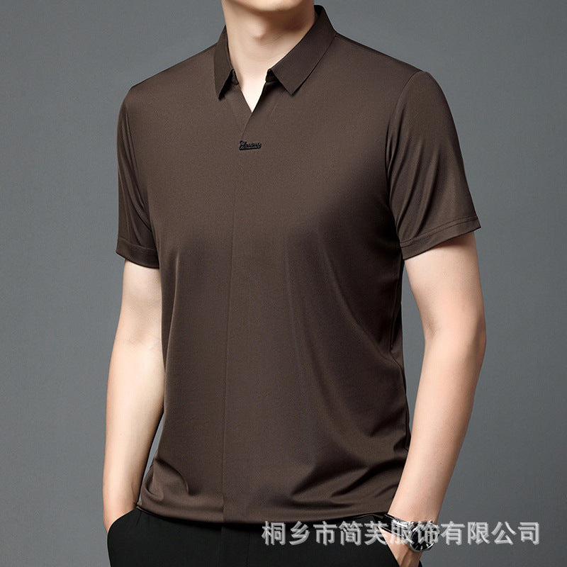 Men's Lapels Seamless Scissor Collar Loose Stretch POLO