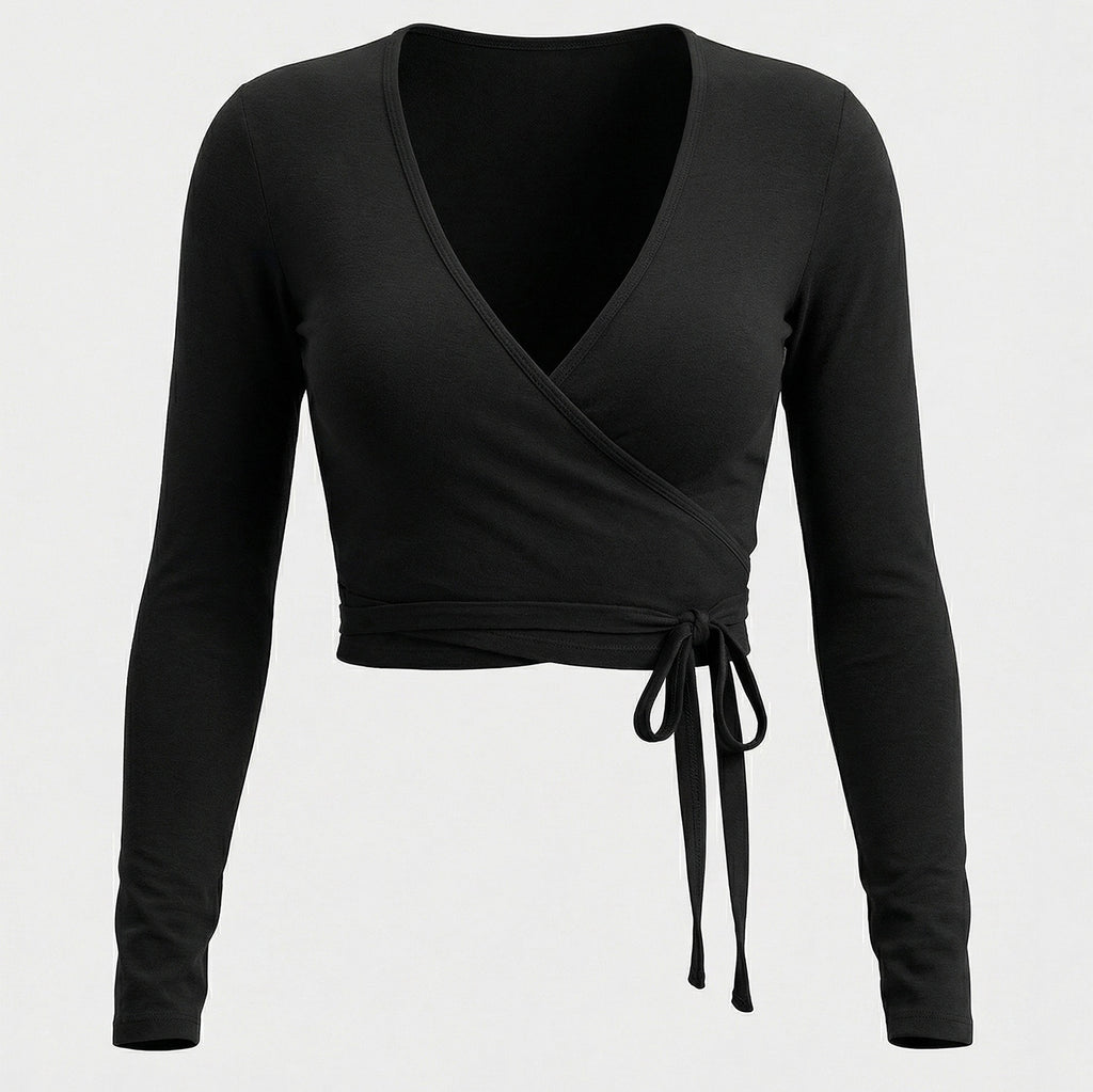Lace-Up Long-Sleeve Yoga Top