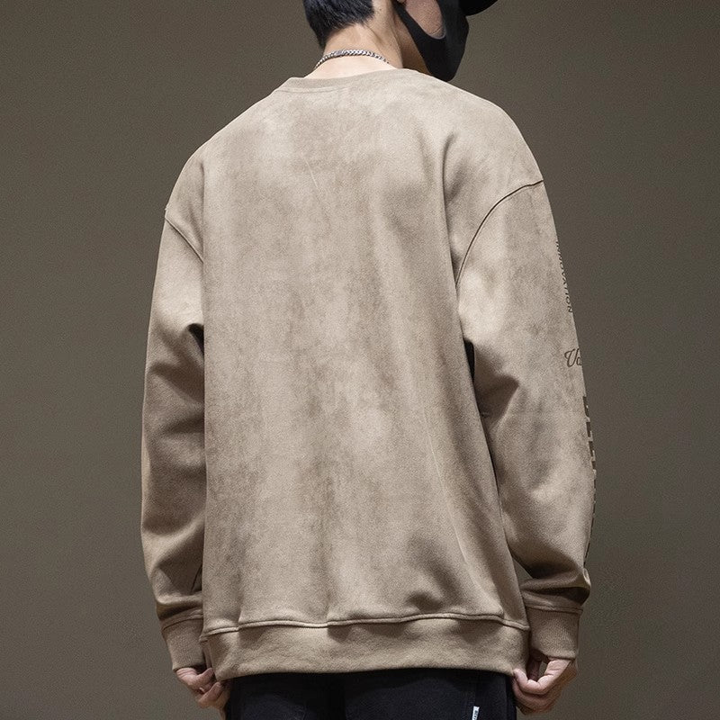 Suede Crewneck Sweatshirt