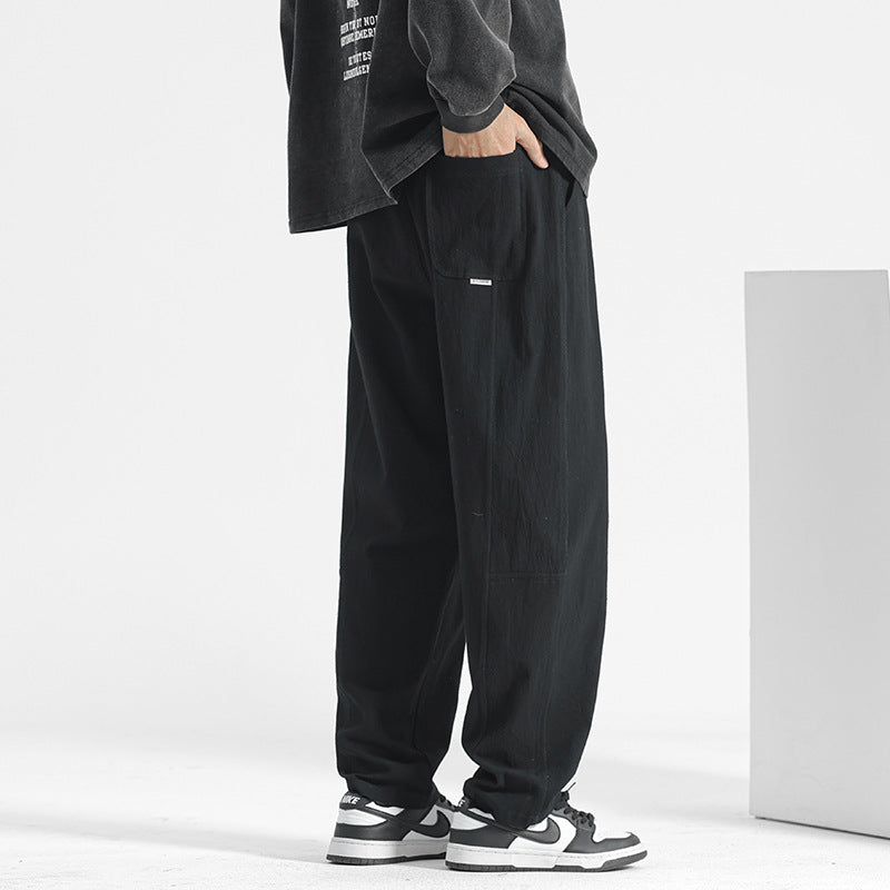 Cotton and Linen Tapered Trousers