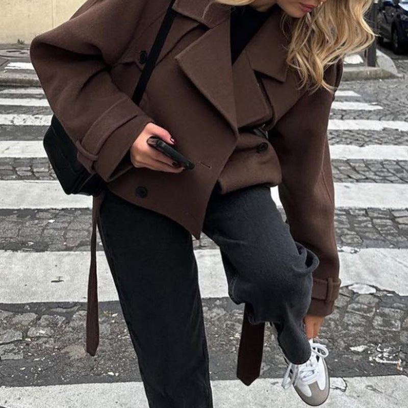 Wool Blend Double-Breasted Jacket