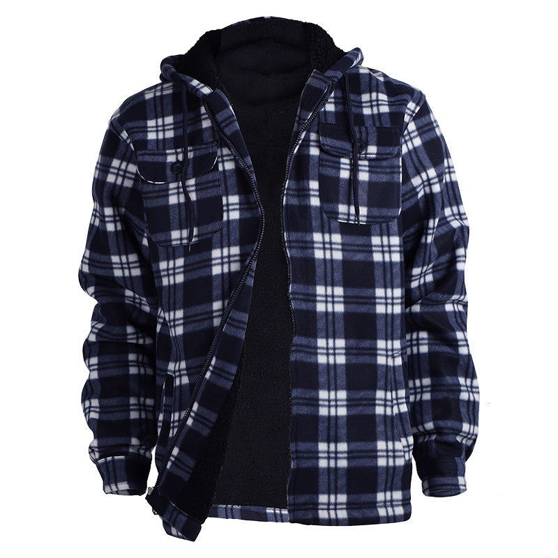 Lined Plaid Hooded Jacket