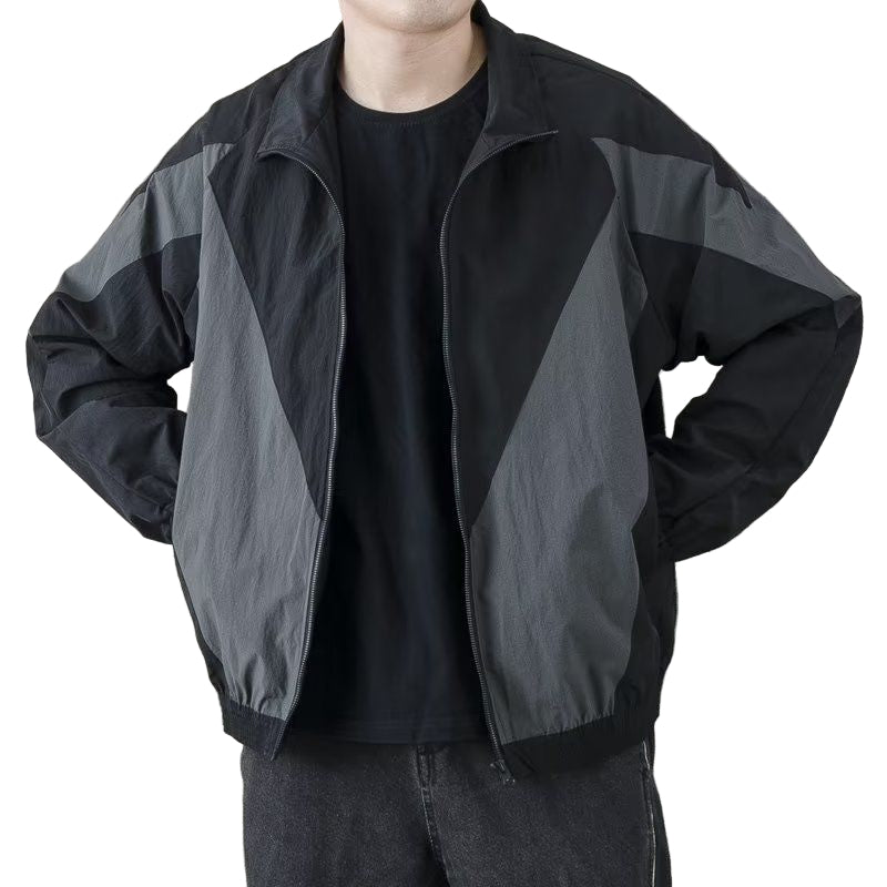 Minimalist Color-Block Zip Jacket