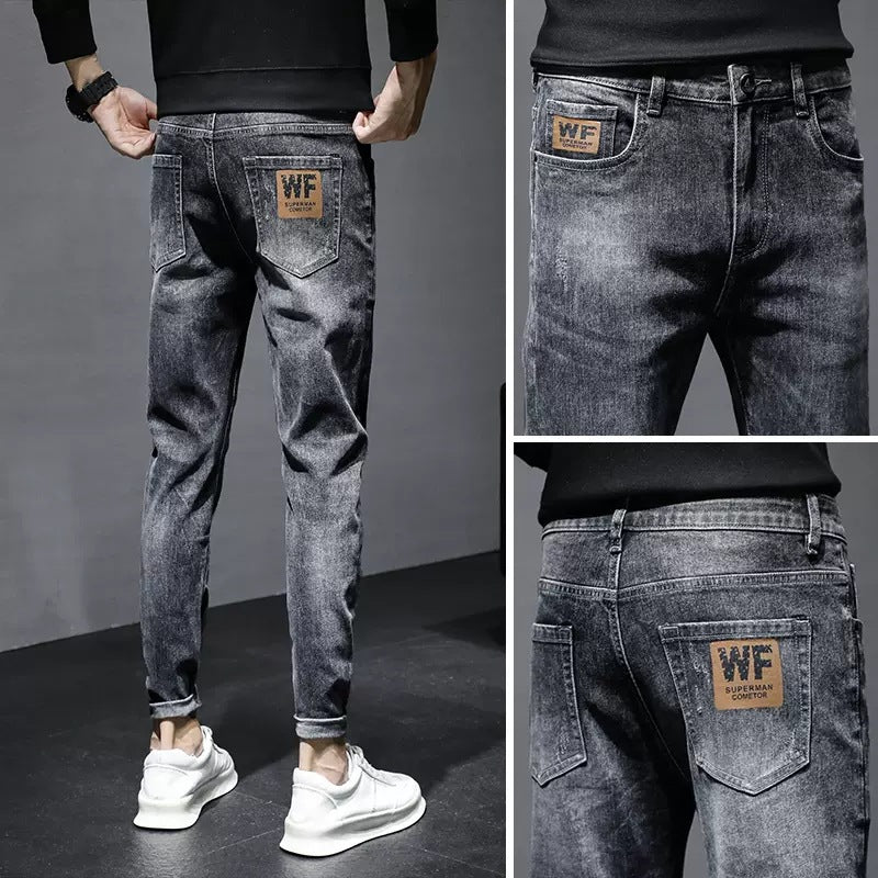 Slim-Fit Stretch Denim Trousers