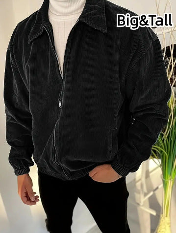 Corduroy Turn-Down Collar Jacket