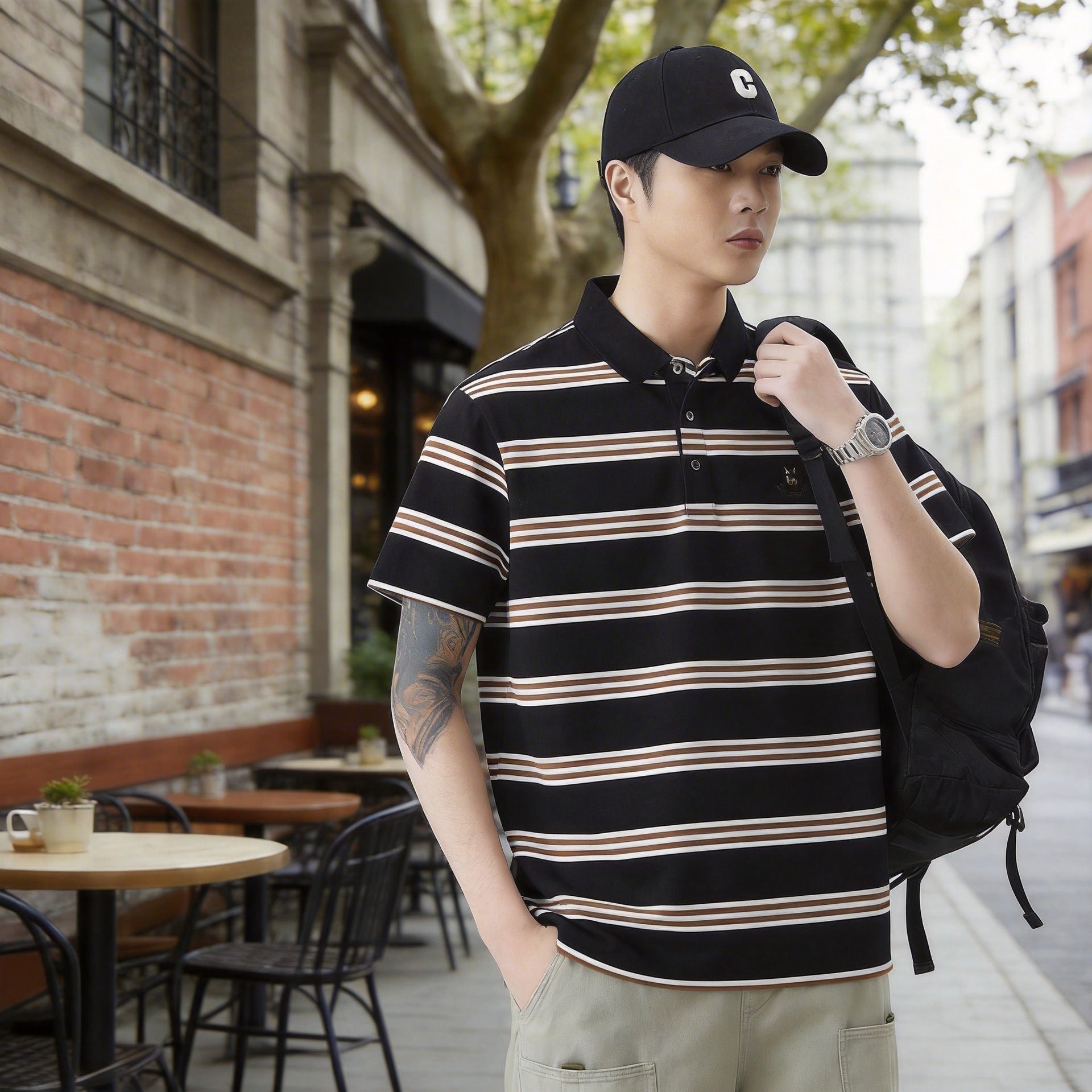 Premium Striped Essential Polo