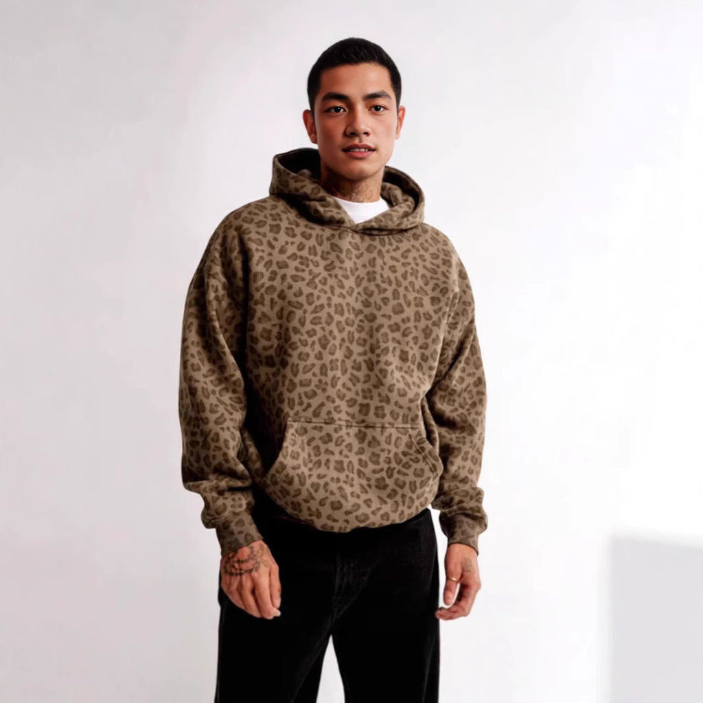 Leopard Print Pullover Hoodie