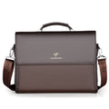 Men's handbag, business men's bag, horizontal leather, conference commuter, work document bag, multi-layer, high-capacity briefcase
