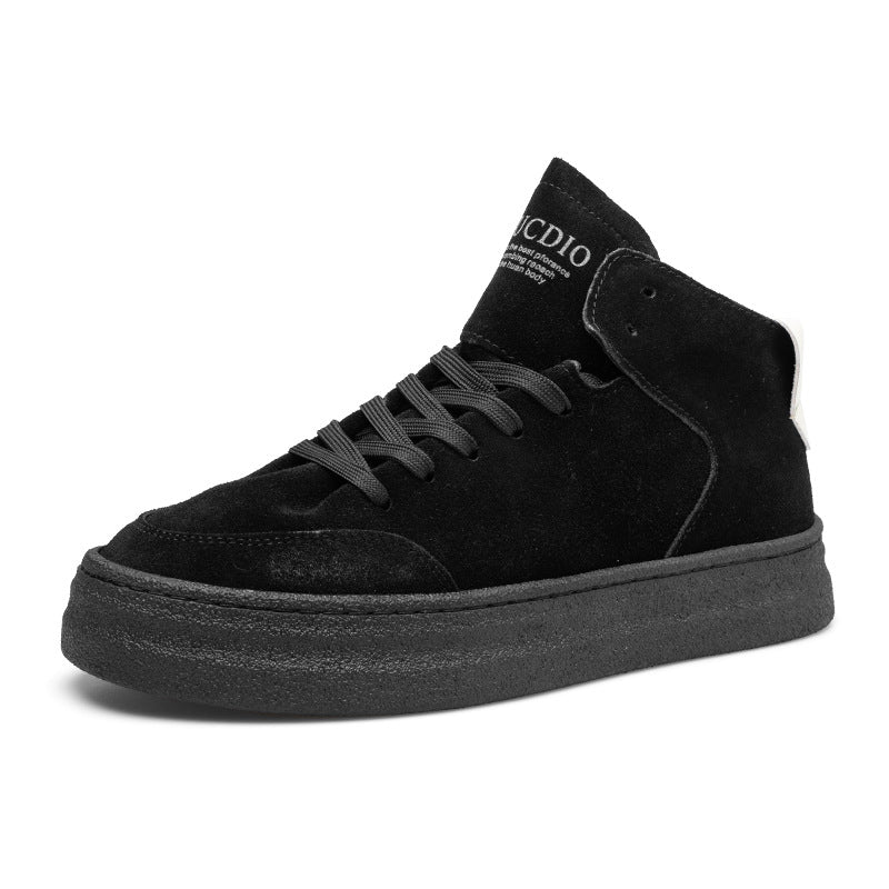Top-Grain Leather Mid-Top Sneakers