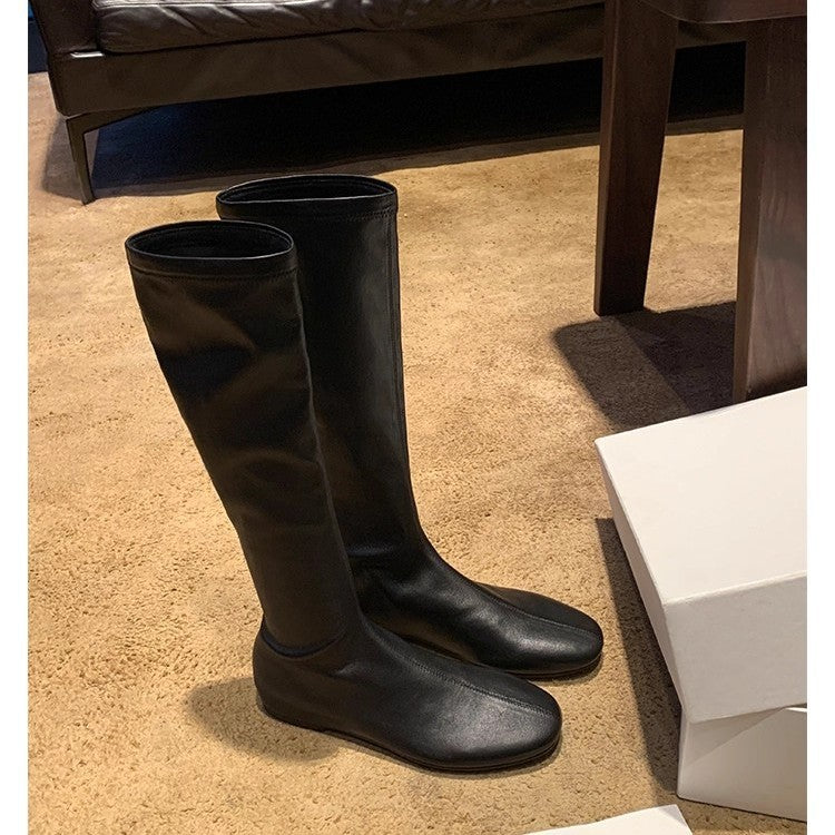 Leather Stretch Boots