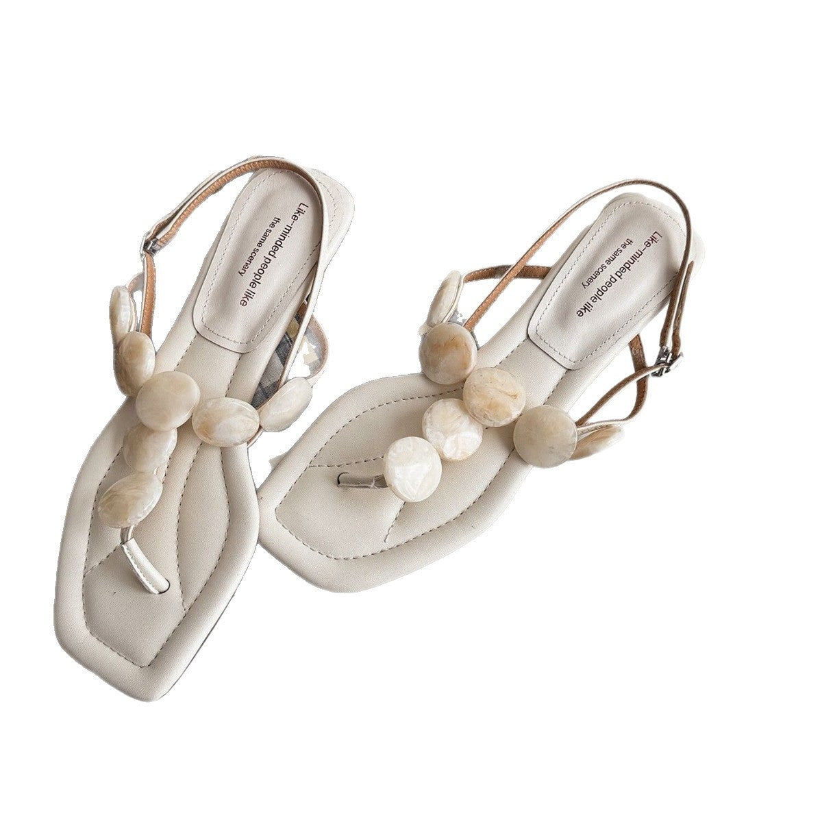 Shell-Detail Strap Sandals