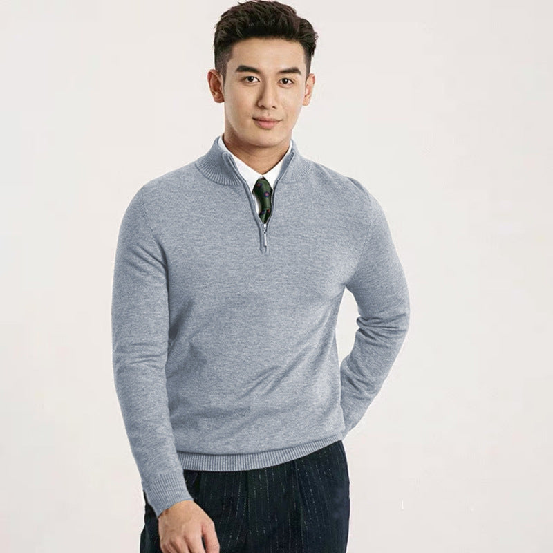 Zip Collar Slim-Fit Knit