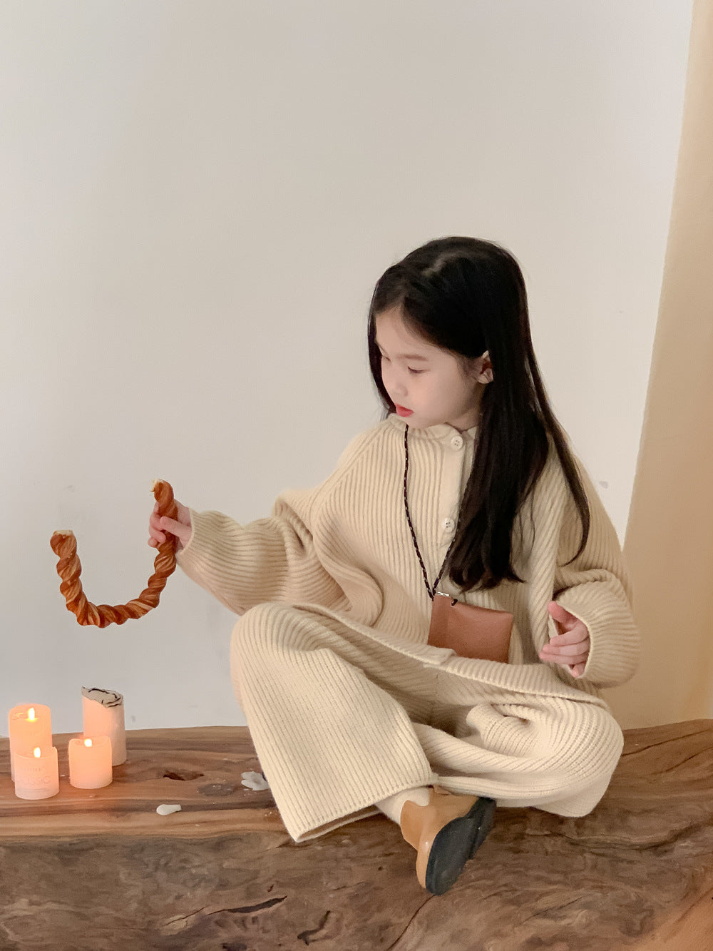Girls' Knit Hooded Two-Piece Set