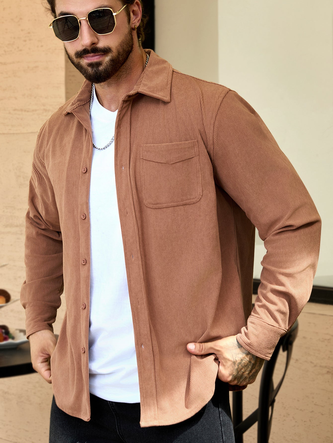 Men's Corduroy Casual Shirt