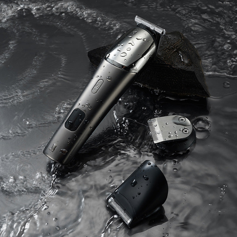 Cross-border electric hair clipper set full body washing household pusher scissors carving nose hair eyebrow shaving all-in-one