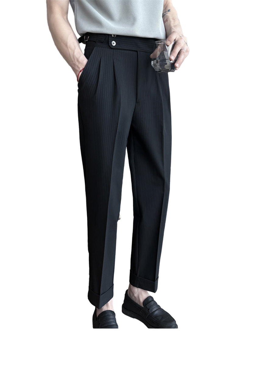Men's Pinstripe Drape Trousers