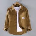 Casual Button-Up Utility Shirt — l/black