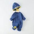 Hooded Cotton-Padded Baby Jumpsuit
