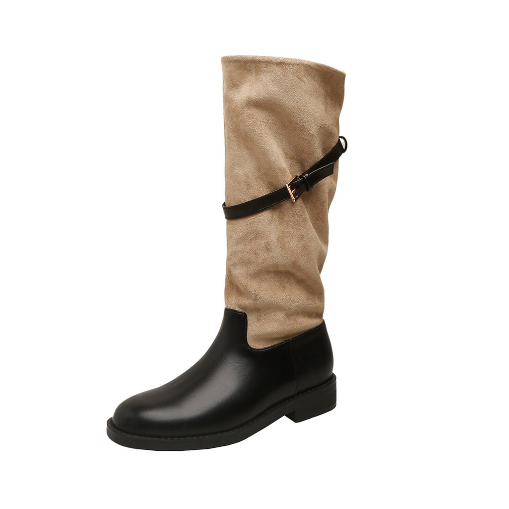Slouch Buckle Riding Boots